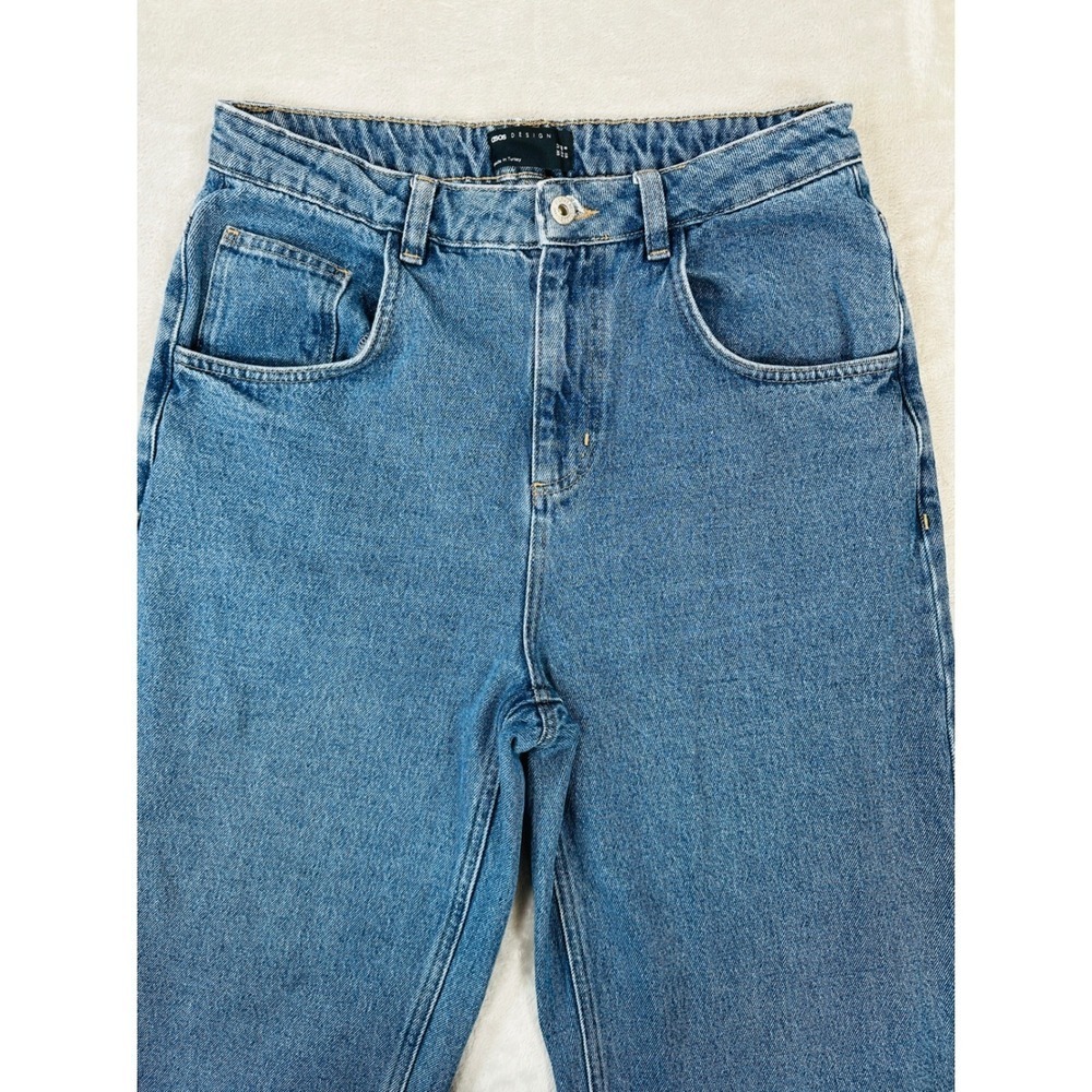 ASOS Wide Leg Jeans Womens 8 Weekend Collective Baggy Blue High Waisted Denim